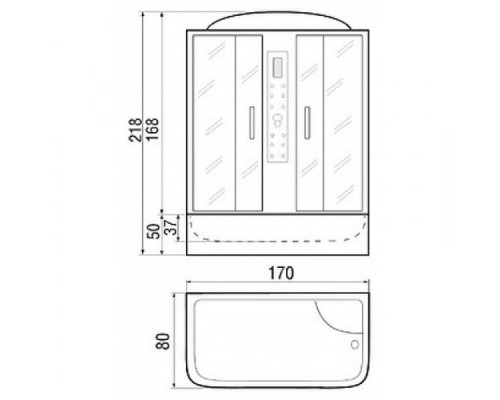 Душевая кабина River DUNAY 170/80 ТН