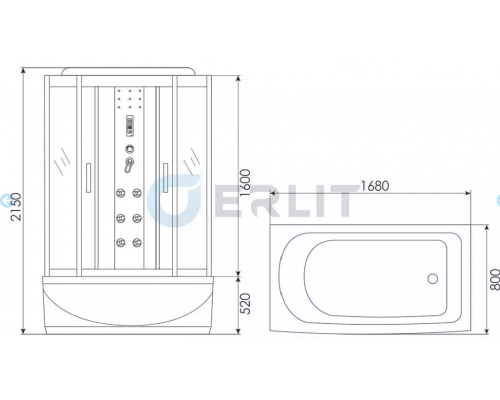 Душевой Бокс Erlit ER4517TP-C4