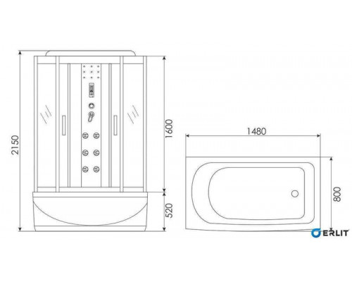 Душевой бокс Erlit ER4515TP-C3