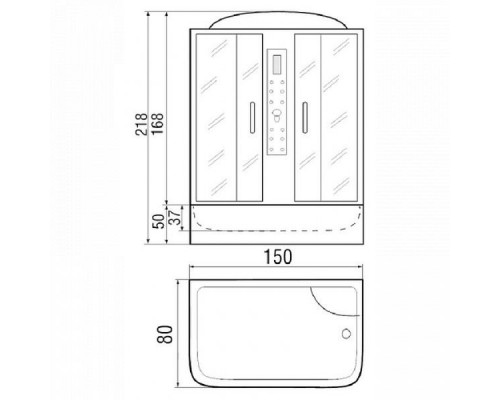 Душевая кабина River DUNAY 150/80 МТ