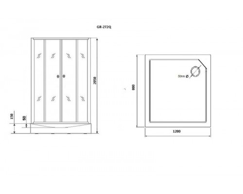 Душевая кабина Grossman GR272QR Classic 120х80 см