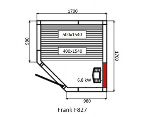 Финская сауна Frank F827 170х170 см