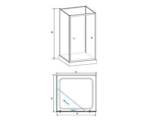 Душевая кабина RGW OLB-206 80x80  профиль хром