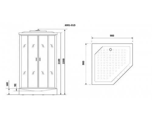 Душевая кабина Niagara Premium NG-6001-01D 90х90 см