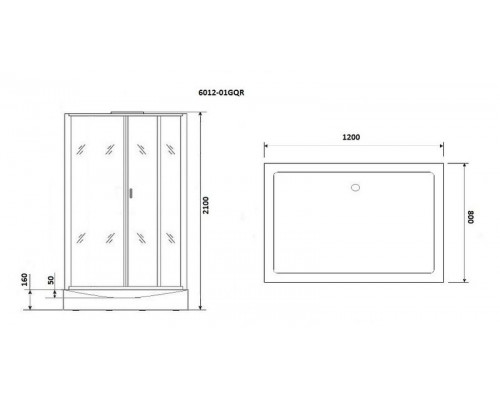 Душевая кабина Niagara Premium NG-6012-01GQR 120х80 см