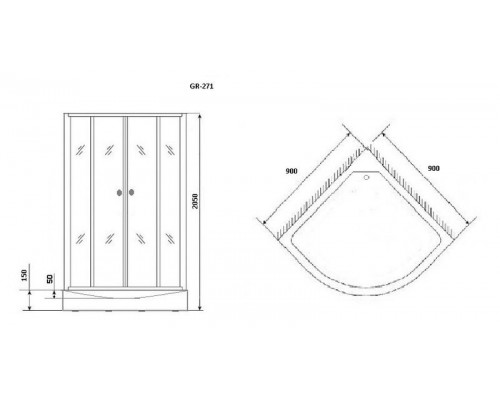 Душевая кабина Grossman GR271 Classic 90х90 см
