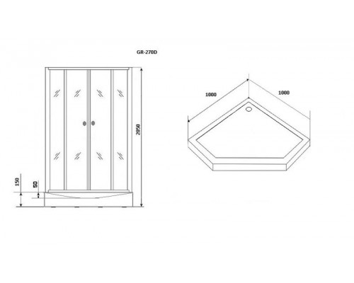Душевая кабина Grossman GR270D Classic 100х100 см