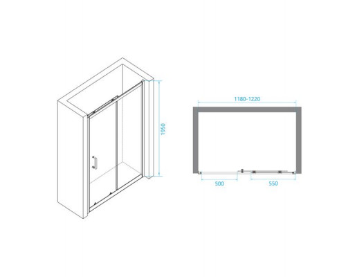 Душевая дверь RGW PA-14W 120 см, прозрачное стекло