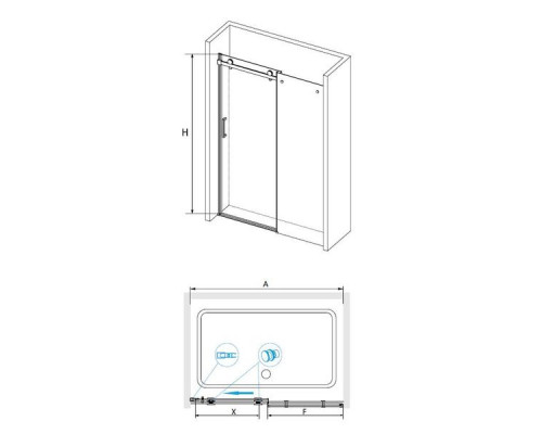 Душевая дверь RGW TO-14B 150 см, прозрачное стекло