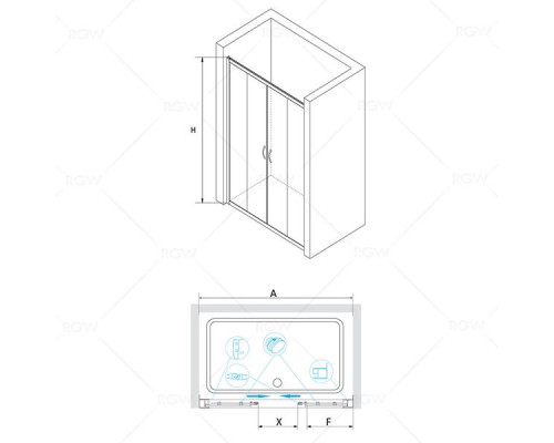 Душевая дверь RGW PA-11 120 см, прозрачное стекло