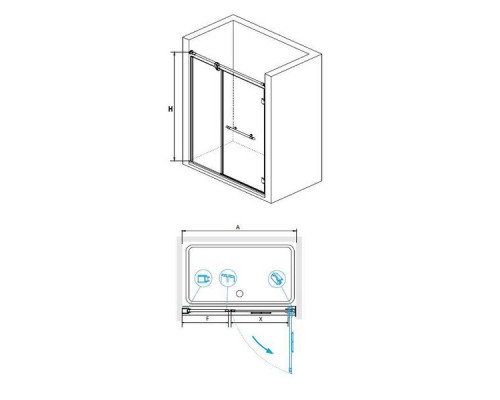 Душевая дверь RGW VI-01 100 см, прозрачное стекло