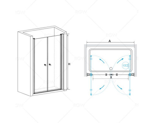 Душевая дверь RGW PA-04 80 см, прозрачное стекло