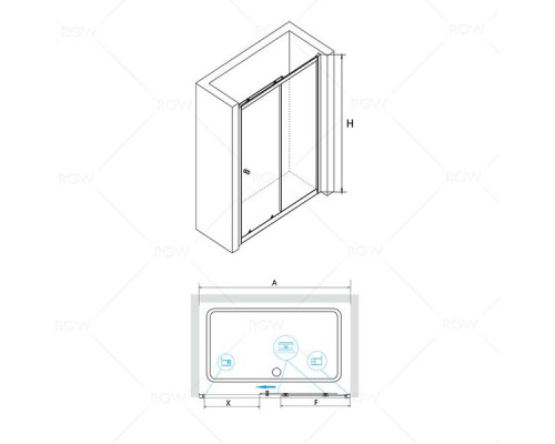 Душевая дверь RGW CL-12 100 см, прозрачное стекло
