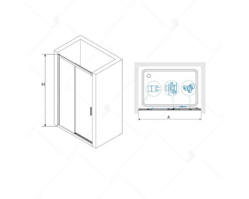 Душевая дверь RGW LE-12B 100 см, прозрачное стекло