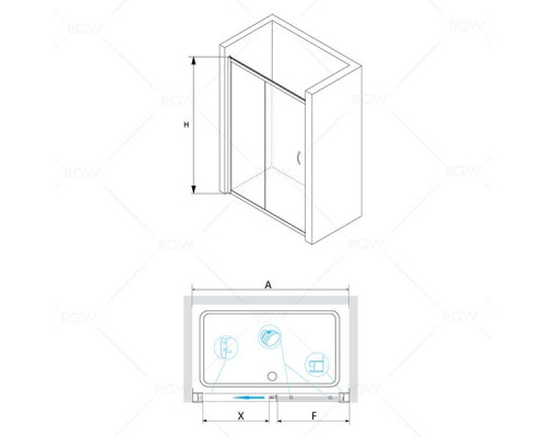 Душевая дверь RGW PA-016 150 см, прозрачное стекло