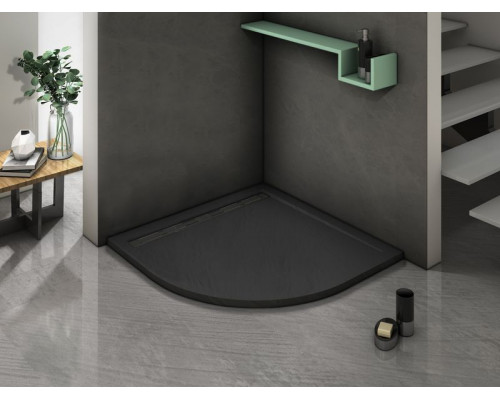 Душевой поддон WeltWasser WW TRR  90 STONE-BL 90х90 см черный с сифоном