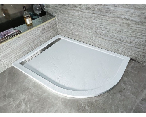 Душевой поддон WeltWasser WW TRR 10080 STONE-WT L 100х80 см белый с сифоном