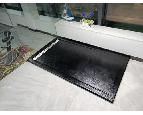 Душевой поддон WeltWasser WW TRS 10080 STONE-BL 100х80 см черный с сифоном