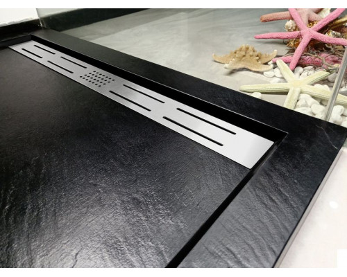 Душевой поддон WeltWasser WW TRS 100 STONE-BL 100х100 см черный с сифоном