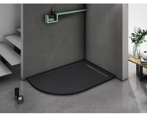 Душевой поддон WeltWasser WW TRR 12080 STONE-BL R 120х80 см черный с сифоном