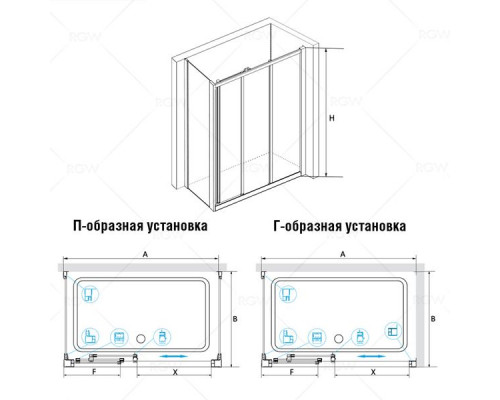 Душевой уголок RGW CL-40 (CL-11 + Z-050-1) 100х90, прозрачное стекло