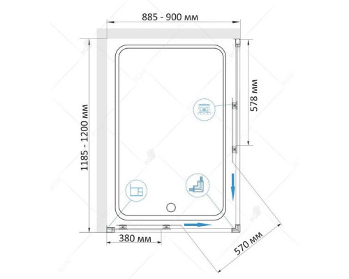 Душевой уголок RGW CL-44 90x120, прозрачное стекло
