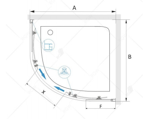 Душевой уголок RGW CL-54 80x80, прозрачное стекло