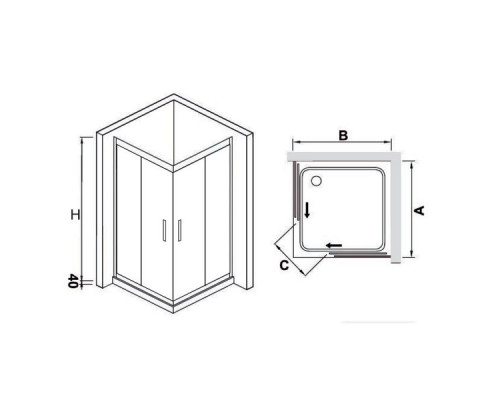 Душевой уголок RGW HO-311 (HO-31 + Z-41) 120x120, прозрачное стекло