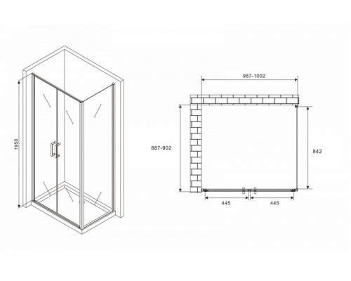 Душевой уголок ABBER Sonnenstrand AG04100BC-S90B