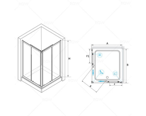 Душевой уголок RGW CL-42 80x120, стекло шиншилла