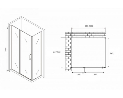 Душевой уголок ABBER Sonnenstrand AG04100BS-S70B