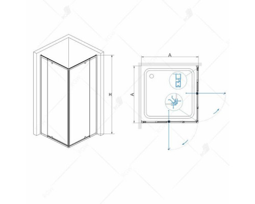 Душевой уголок RGW PA-38 90x90, прозрачное стекло