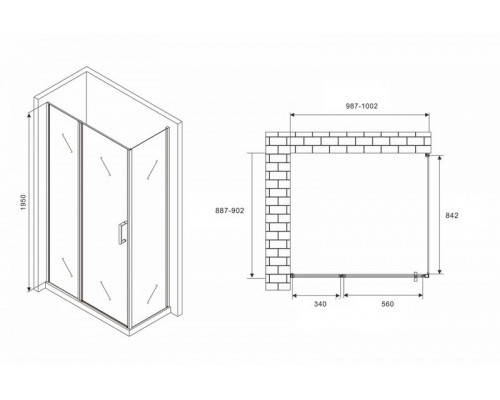 Душевой уголок ABBER Sonnenstrand AG04100BS-S90B