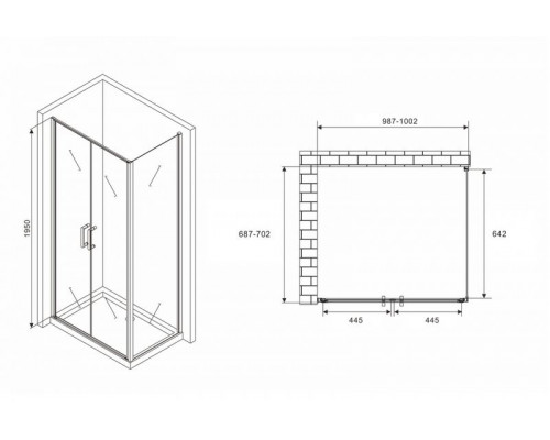 Душевой уголок ABBER Sonnenstrand AG04100C-S70