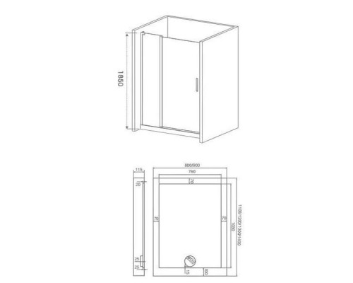 Душевое ограждение Good Door PANDORA WTW-110-C-CH