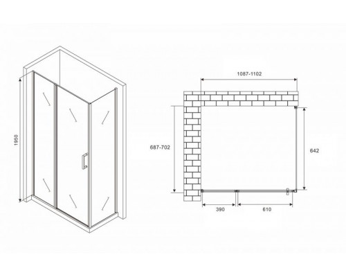 Душевой уголок ABBER Sonnenstrand AG04110BS-S70B