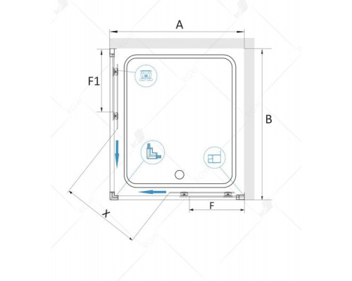 Душевой уголок RGW CL-34B 80х80, прозрачное стекло