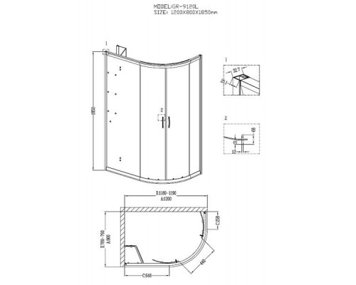 Душевой уголок Grossman GR-9120L 120х80 с поддоном