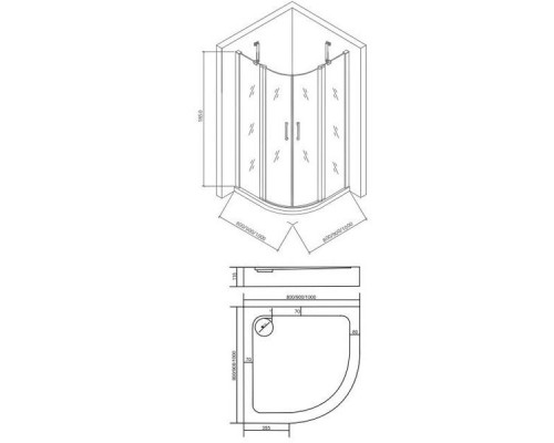 Душевое ограждение Good Door PANDORA R-90-T-CH 90х90 см