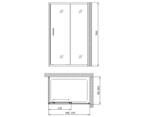 Душевой уголок Gemy Victoria S30191AM-A80M 120х80 см