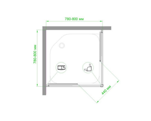 Душевой уголок Royal Bath RB HPD-C-CH 80х80 см, с матовыми стеклами