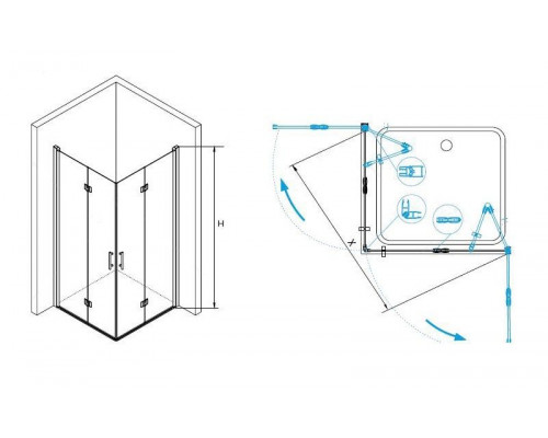 Душевой уголок RGW LE-36 80x80, прозрачное стекло