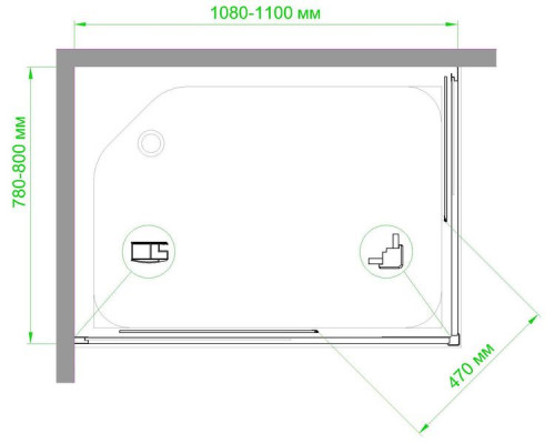 Душевой уголок Royal Bath RB HPD-C 110х80 см, с матовыми стеклами