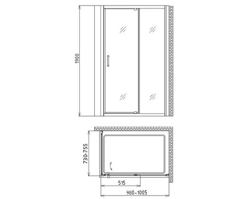 Душевой уголок Gemy Sunny Bay S28191A-A75 100х75 см