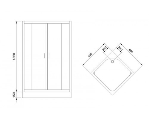Душевой уголок Royal Bath RB 80HP-T-CH 80х80 см, с прозрачными стеклами