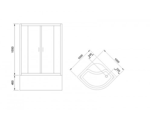 Душевой уголок Royal Bath RB 100BK-C 100х100 см, с матовыми стеклами