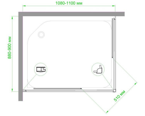 Душевой уголок Royal Bath RB HPD-T 110х90 см, с прозрачными стеклами