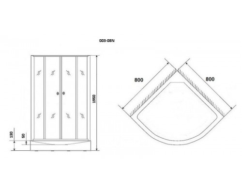 Душевой уголок Niagara NG-003-14 80х80 см, с матовыми стеклами