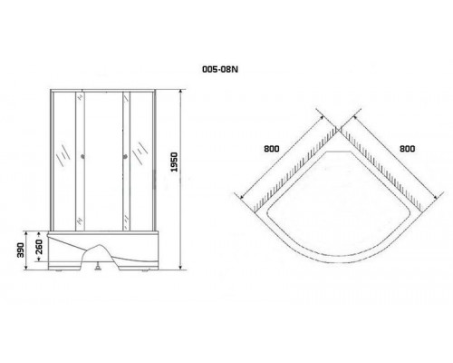 Душевой уголок Niagara NG-005-14 80х80 см, с матовыми стеклами