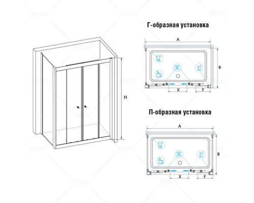 Душевой уголок RGW CL-43 (CL-10 + Z-050-1) 140x80, прозрачное стекло